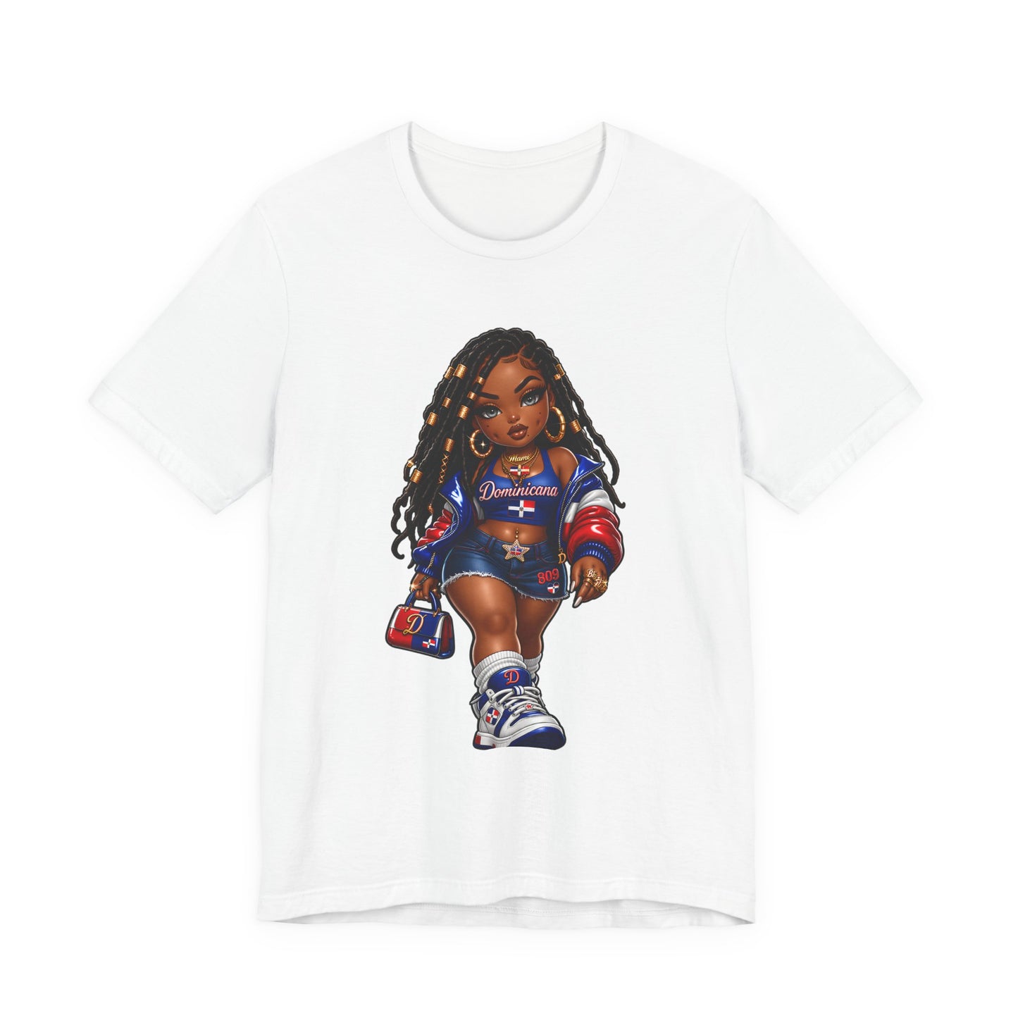 Camiseta — Camiseta de cuello redondo con diseño de luna creciente y eslogan "Detached Era Vibes"