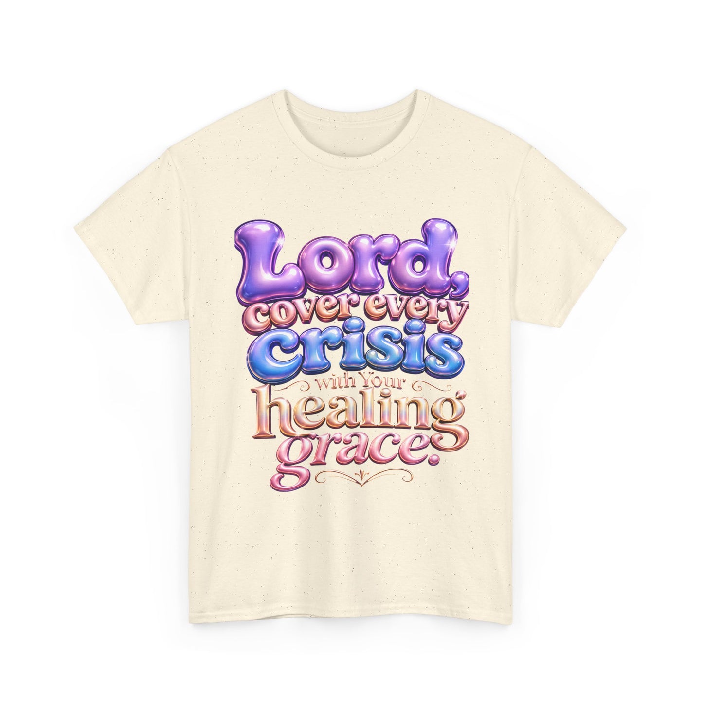 Sickle Cell T-Shirt — “Lord, Cover Every Crisis With Your Healing Grace”  Bubble Letter Tee