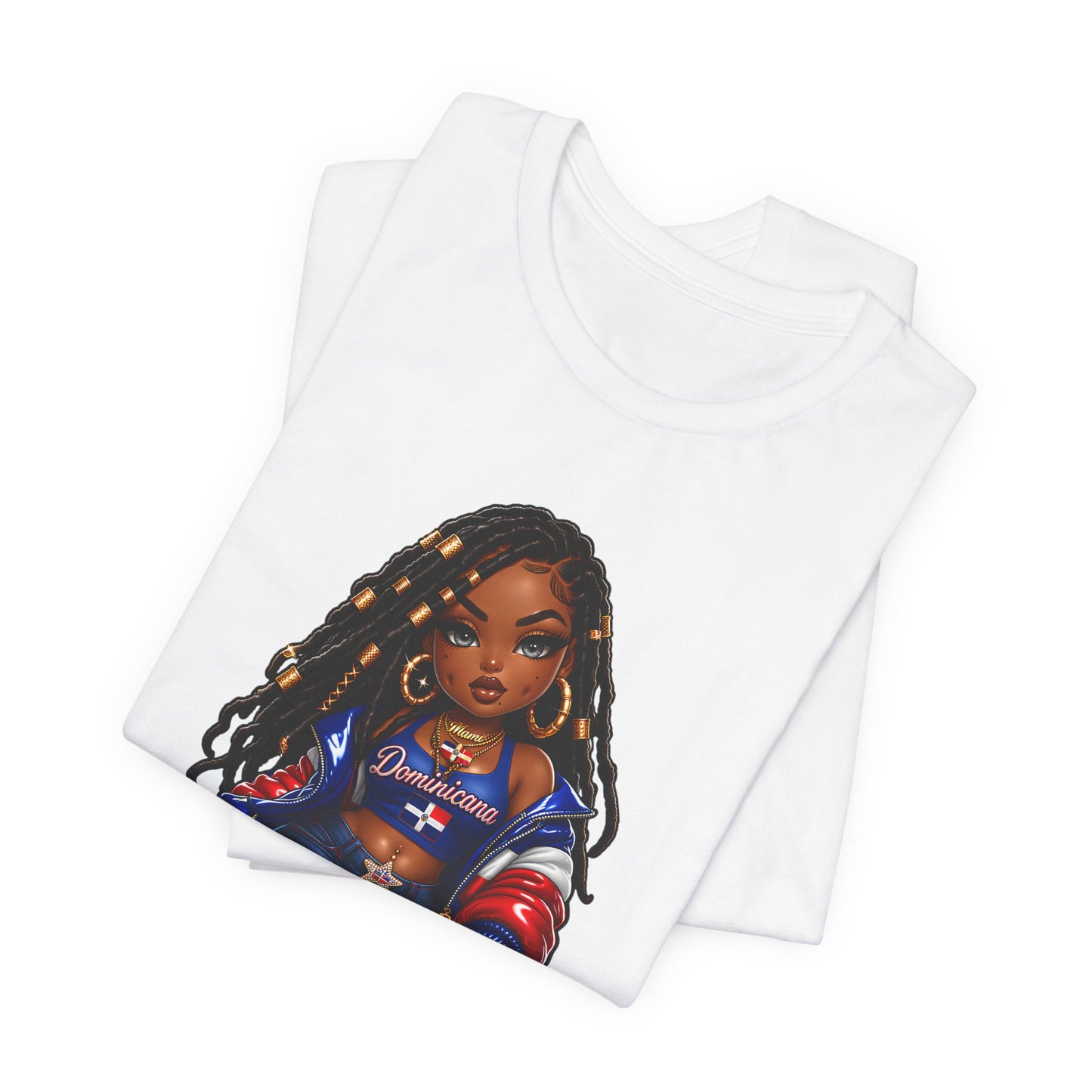 Camiseta — Camiseta de cuello redondo con diseño de luna creciente y eslogan "Detached Era Vibes"