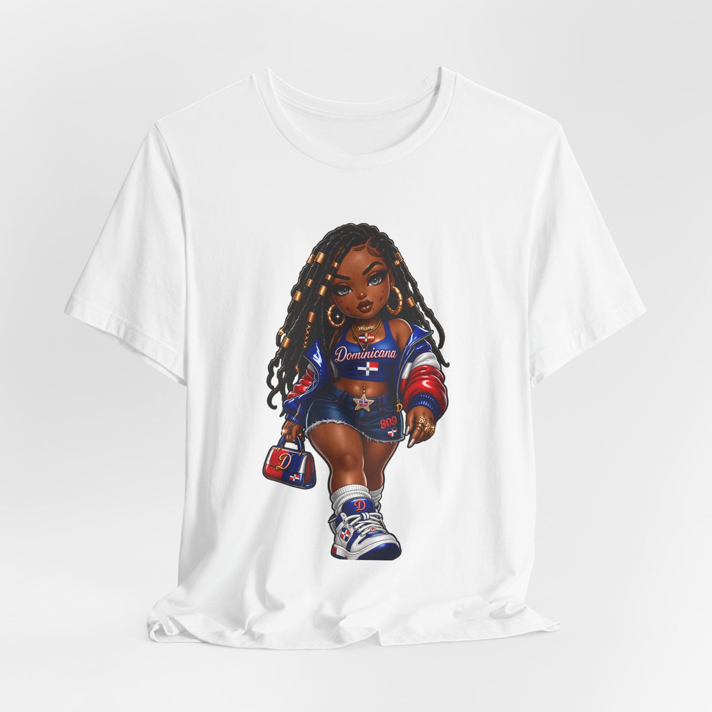 Camiseta — Camiseta de cuello redondo con diseño de luna creciente y eslogan "Detached Era Vibes"